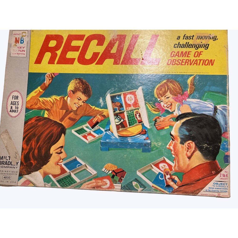 Vintage 1968 Milton Bradley Recall Game Of Observation  Vintage 1968